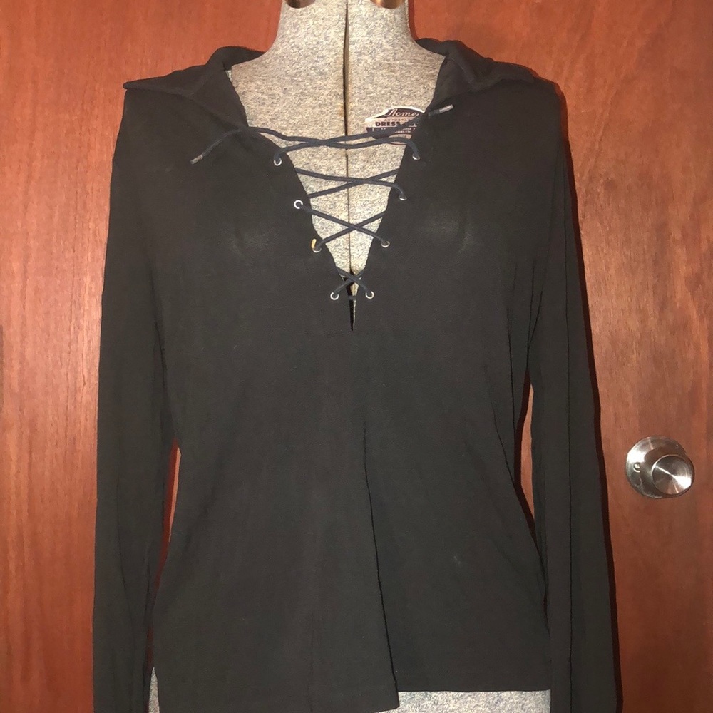 Women’s black long sleeve top